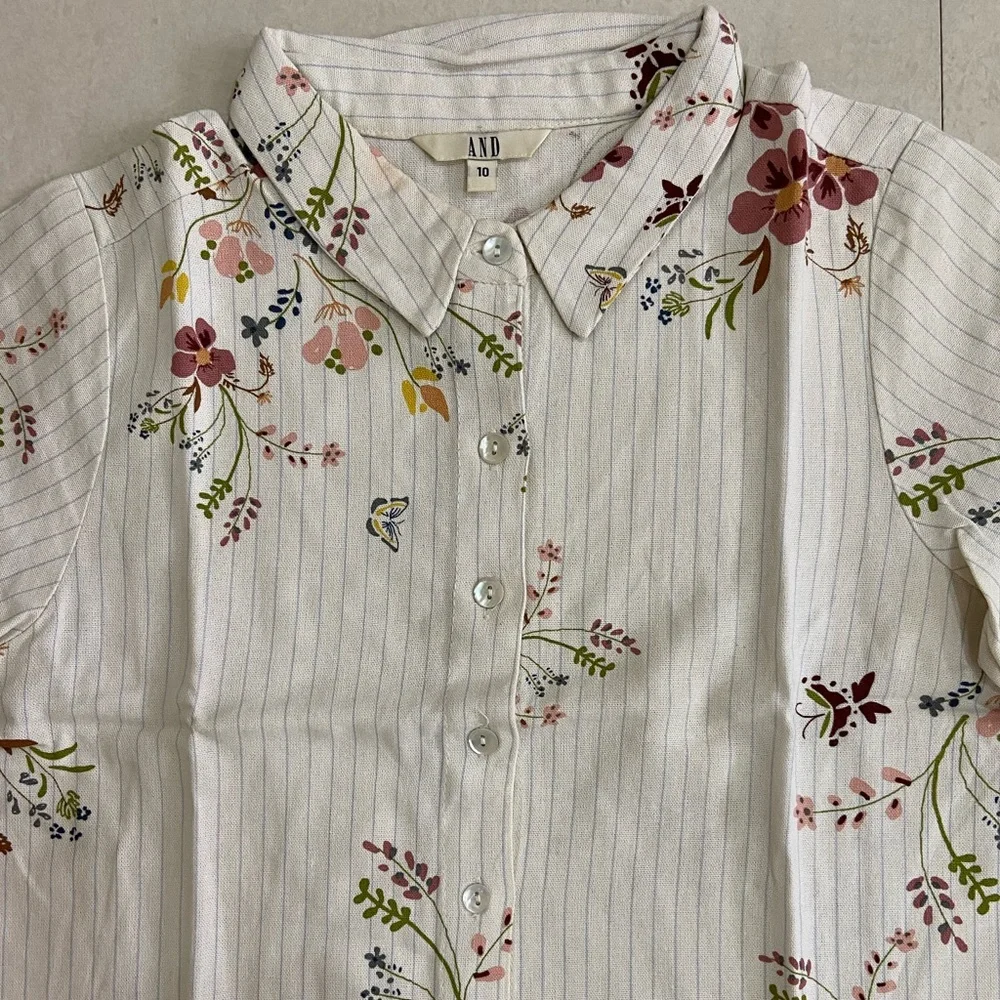 AND Off White Floral Crop Top with Knot (New without tags) Size - S - Picture 8 of 9